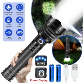 Super Hell 9500000Lumen Taktische Taschenlampe LED XHP90 Militär Wiederaufladbar (Option: 1SET)