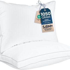Gusset Bed Pillow, Queen Size Sleeping Pillow, Soft White Bedding Pillow For Home & Hotel (Option: White)